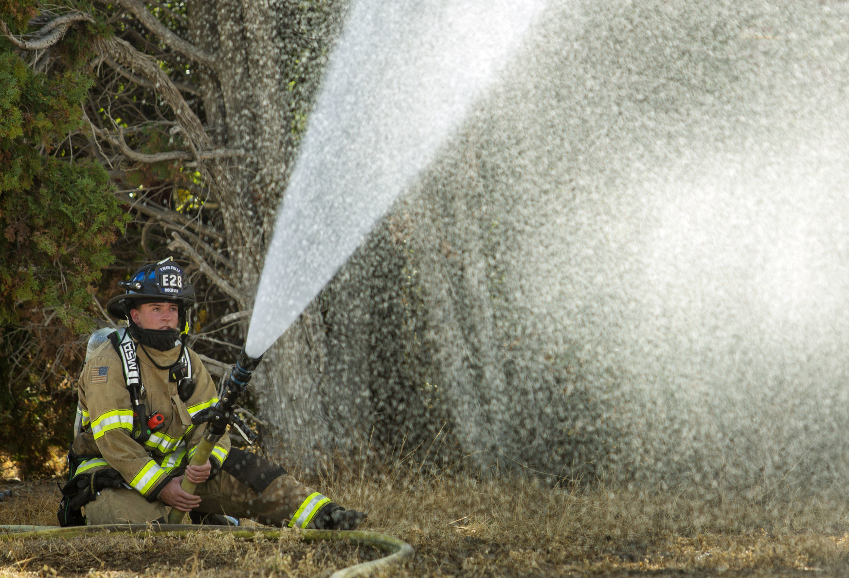 Firefighters train with a control burn